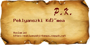 Peklyanszki Kámea névjegykártya